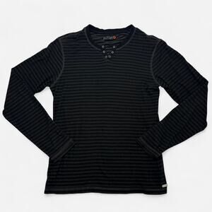 Y2K Guess by Guess Striped Long Sleeve Henley Shirt Men’s XL Black